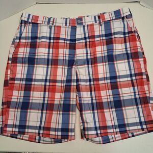 Pro Series PGA TOUR  Men's 40 Red/White/Blue Plaid Shorts